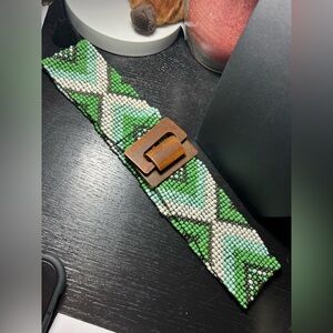 Vintage Hand Beaded Stretch Belt